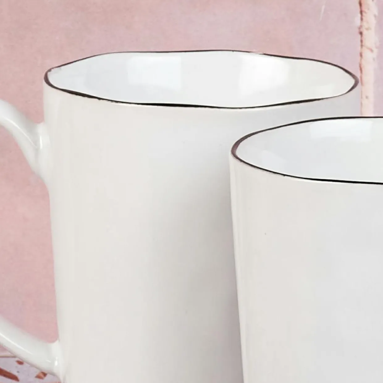 Bjorn Mugs, Tasses^4 Mugs en Grès Pure blanc neige - 40 cL