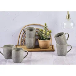 Bjorn Mugs, Tasses^6 Mugs en Grès Stellar gris/anthracite - 40 cl