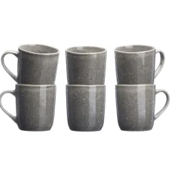 Bjorn Mugs, Tasses^6 Mugs en Grès Stellar gris/anthracite - 40 cl