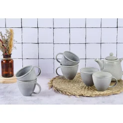 Bjorn Mugs, Tasses^6 Mugs en Grès Stone gris clair - 25 cl