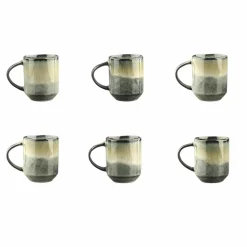 Bjorn Mugs, Tasses^6 Mugs Genesis bleu/gris kaki - 40 cl