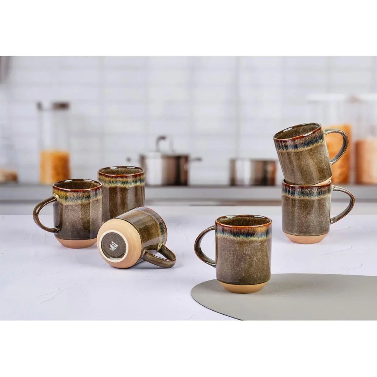 Bjorn Mugs, Tasses^4 Mugs Genesis marron volcanique - 40 cl