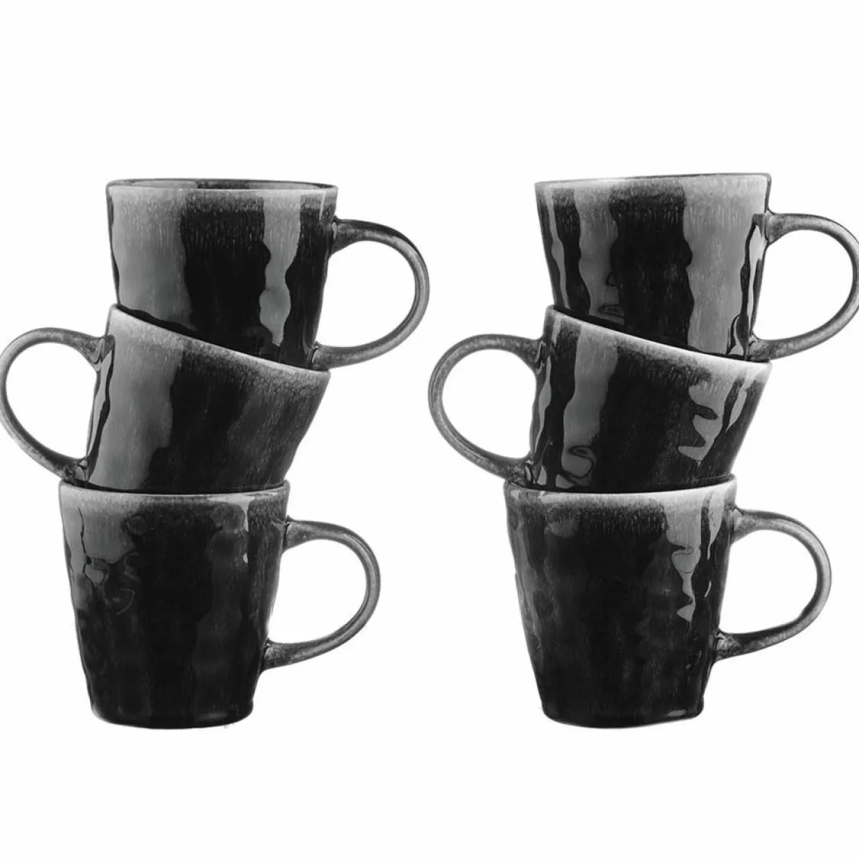 6 Mugs Moon noirs - 40 cl-Bjorn Sale