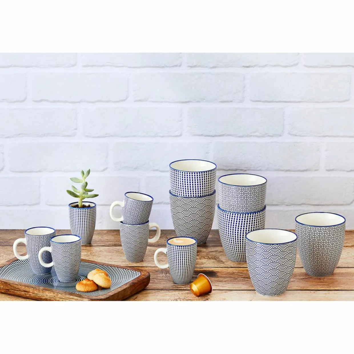 Bjorn Mugs, Tasses^6 Mugs Pattern Dark blue bleu foncé - 30 cl