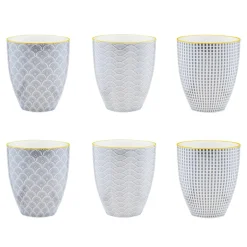 Bjorn Mugs, Tasses^6 Mugs Pattern Eclipse gris anthracite - 30 cl
