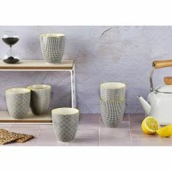 Bjorn Mugs, Tasses^6 Mugs Pattern Eclipse gris anthracite - 30 cl