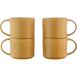 Bjorn Mugs, Tasses^4 Mugs Scandi jaune ocre - 50 cl