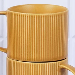 Bjorn Mugs, Tasses^4 Mugs Scandi jaune ocre - 50 cl