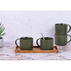 Bjorn Mugs, Tasses^4 Mugs Scandi vert olive - 50 cl