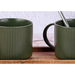Bjorn Mugs, Tasses^4 Mugs Scandi vert olive - 50 cl