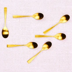 Bjorn Couverts De Table^6 Petites cuillères Sven dorées
