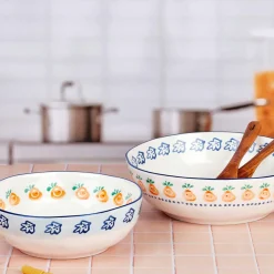 2 Saladiers en Porcelaine Napoli multicolores - 35x17.7x35.3 cm-Bjorn Sale