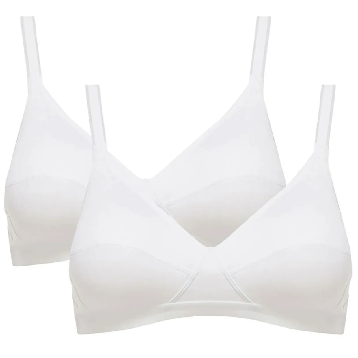 Femme Playtex Lingerie, Nuit^2 Soutiens-gorge sans armatures Basic Microfibre Support blancs