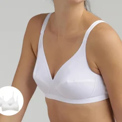 Femme Playtex Lingerie, Nuit^2 Soutiens-gorge sans armatures Basic Microfibre Support blancs