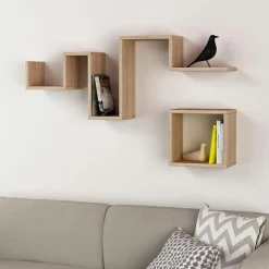 Wooden Art Etagères^2 Étagères follow chêne - 48x116x48 cm