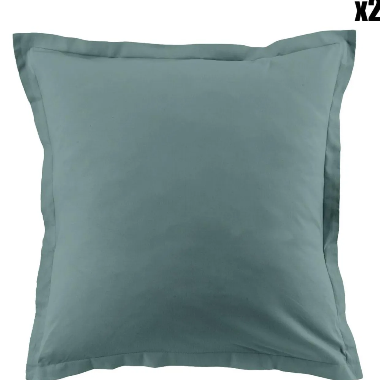 Blanc Passion Linge De Lit, Ensembles^2 Taies d'oreiller 100% Coton unies bleu canard