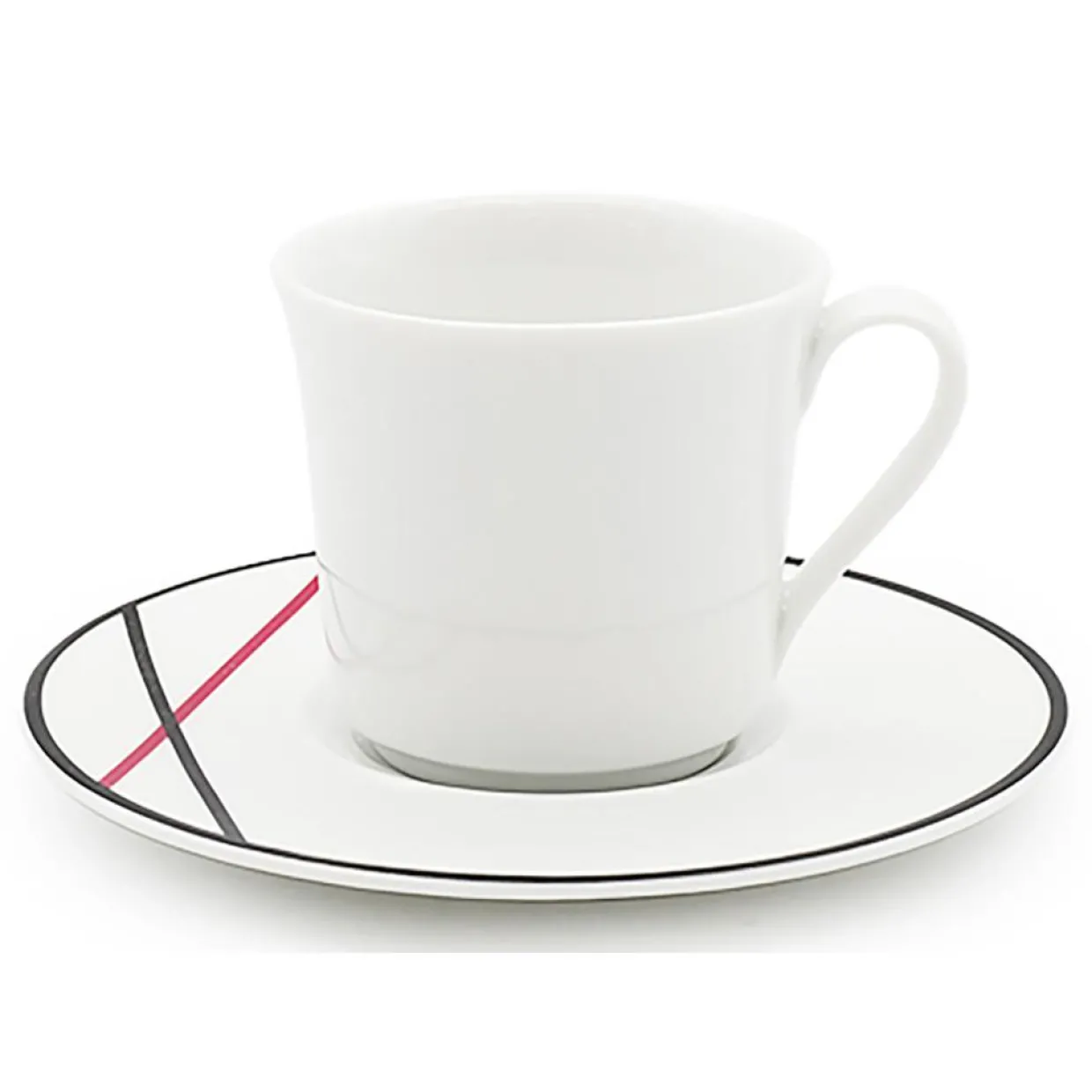 6 Tasses à café + soucoupes en Porcelaine Bistot blanches - 70ml-Fauchon Discount