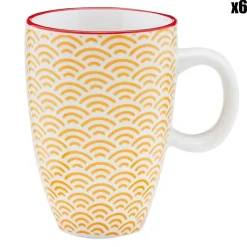 6 Tasses à café Pattern Color jaune/rouge - 9 cl-Bjorn Outlet
