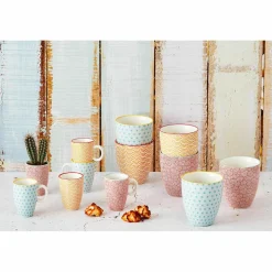 6 Tasses à café Pattern Color jaune/rouge - 9 cl-Bjorn Outlet
