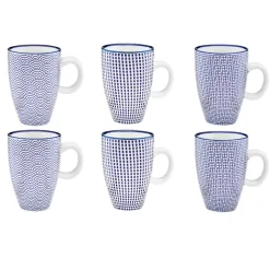 Bjorn Bols^6 Tasses à café Pattern Dark blue bleu foncé - 9 cl