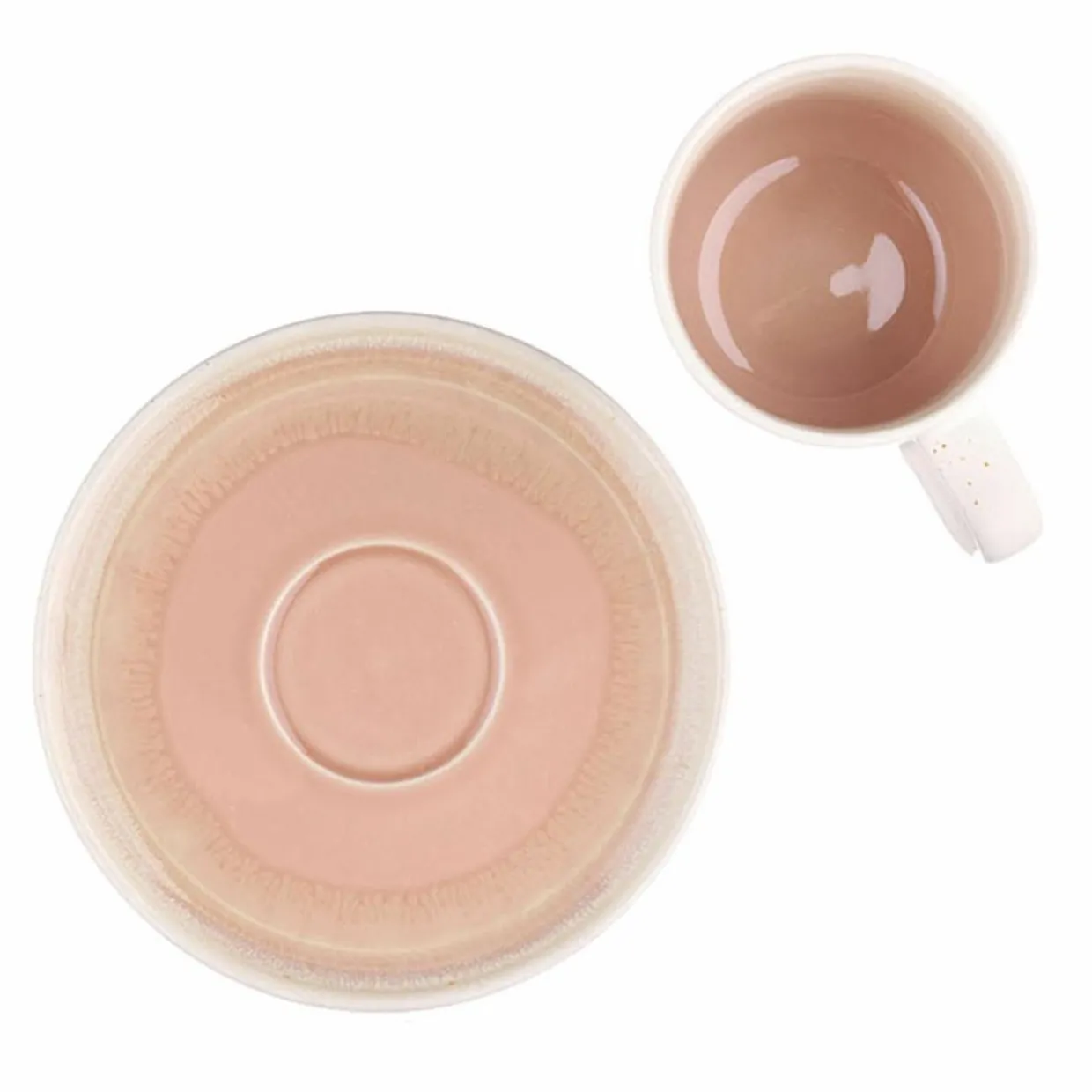 Bjorn Mugs, Tasses^6 Tasses avec soucoupe Oxygen rose poudre/beige - 20 cl