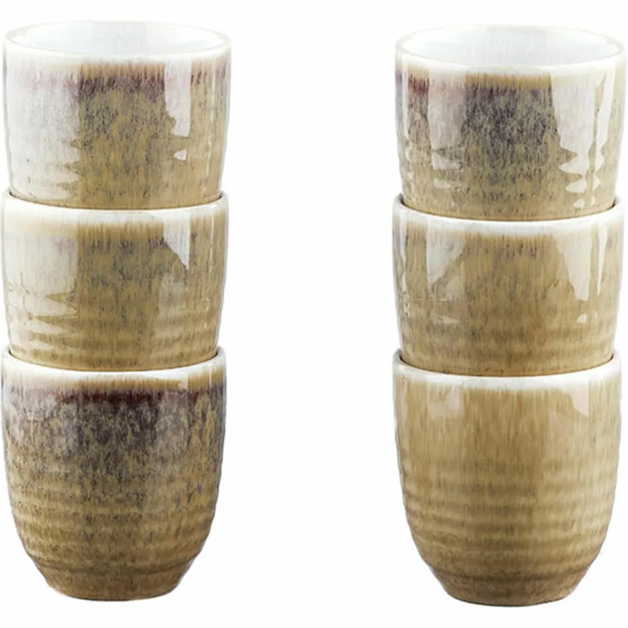 Bjorn Mugs, Tasses^6 Tasses Cosmos beige/blanc nacré - 15 cl