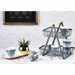 Bjorn Mugs, Tasses^6 Tasses Cosmos bleu/blanc nacré - 15 cl