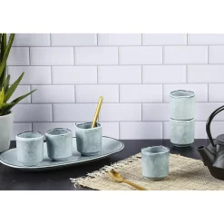 6 Tasses en Grès Cloud gris clair - 12 cl-Bjorn Discount