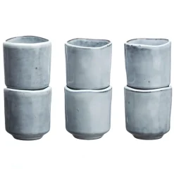 6 Tasses en Grès Cloud gris clair - 12 cl-Bjorn Discount