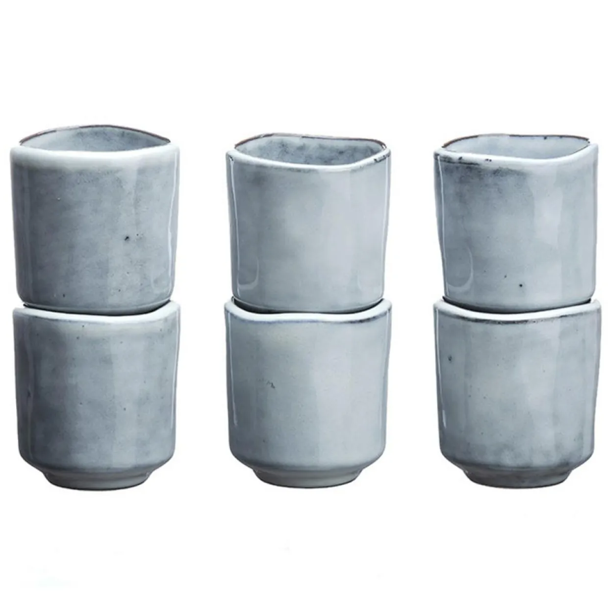 6 Tasses en Grès Cloud gris clair - 12 cl-Bjorn Discount