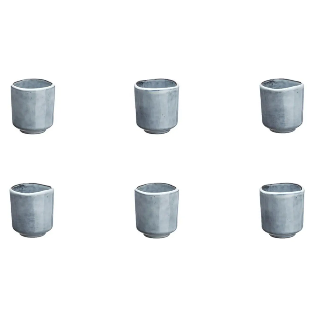 6 Tasses en Grès Cloud gris clair - 12 cl-Bjorn Discount