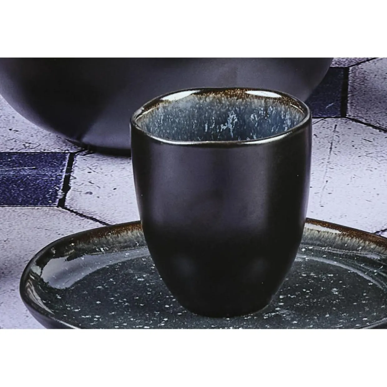 Bjorn Mugs, Tasses^6 Tasses en Grès Iris bleu foncé - 15 cl