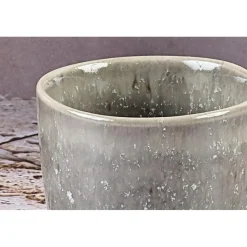 6 Tasses en Grès Stellar gris/anthracite - 15 cl-Bjorn Outlet