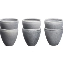 6 Tasses en Grès Stone gris clair - 15 cl-Bjorn Best