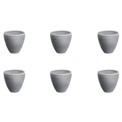 6 Tasses en Grès Stone gris clair - 15 cl-Bjorn Best