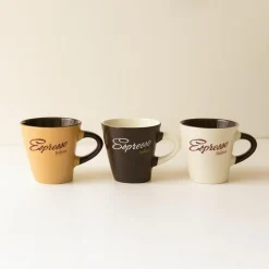 Novastyl Mugs, Tasses^6 Tasses ExpressoItaliano 15Cl En Grès 3Couleurs Assorties