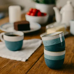 Novastyl Mugs, Tasses^6 Tasses ExpressoRiga Bleu 11Cl En Grès