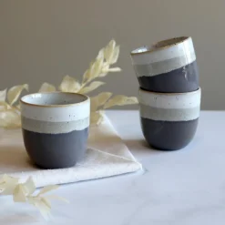6 Tasses ExpressoRiga 11Cl Marron En Grès-Novastyl New