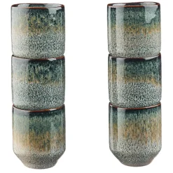 6 Tasses Genesis bleu/gris/kaki - 8 cl-Bjorn New