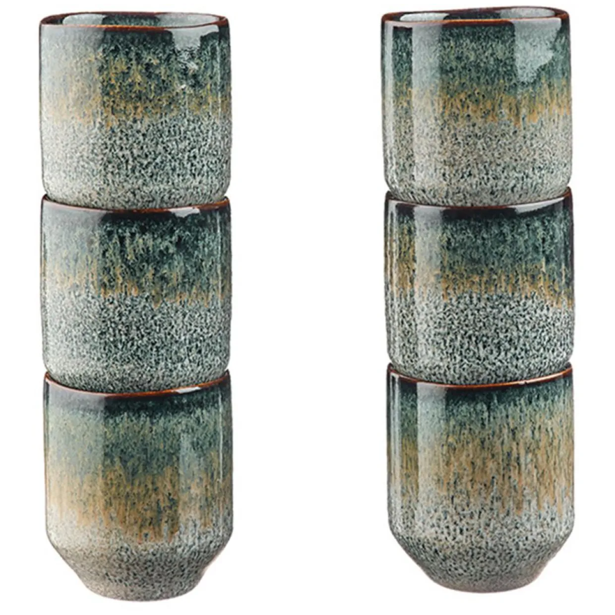 6 Tasses Genesis bleu/gris/kaki - 8 cl-Bjorn New