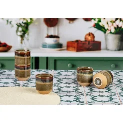 Bjorn Mugs, Tasses^6 Tasses Genesis marron volcanique - 15 cl