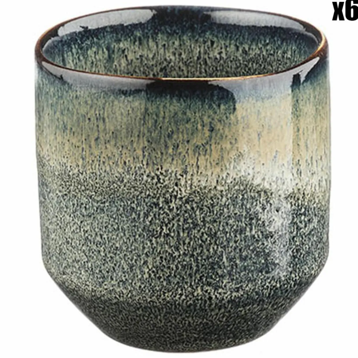 Bjorn Mugs, Tasses^6 Tasses Genesis bleu/gris kaki - 15 cl
