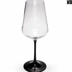 Fauchon Verres^6 Verres à pied transparent/noir - 450ml D.8.9 cm