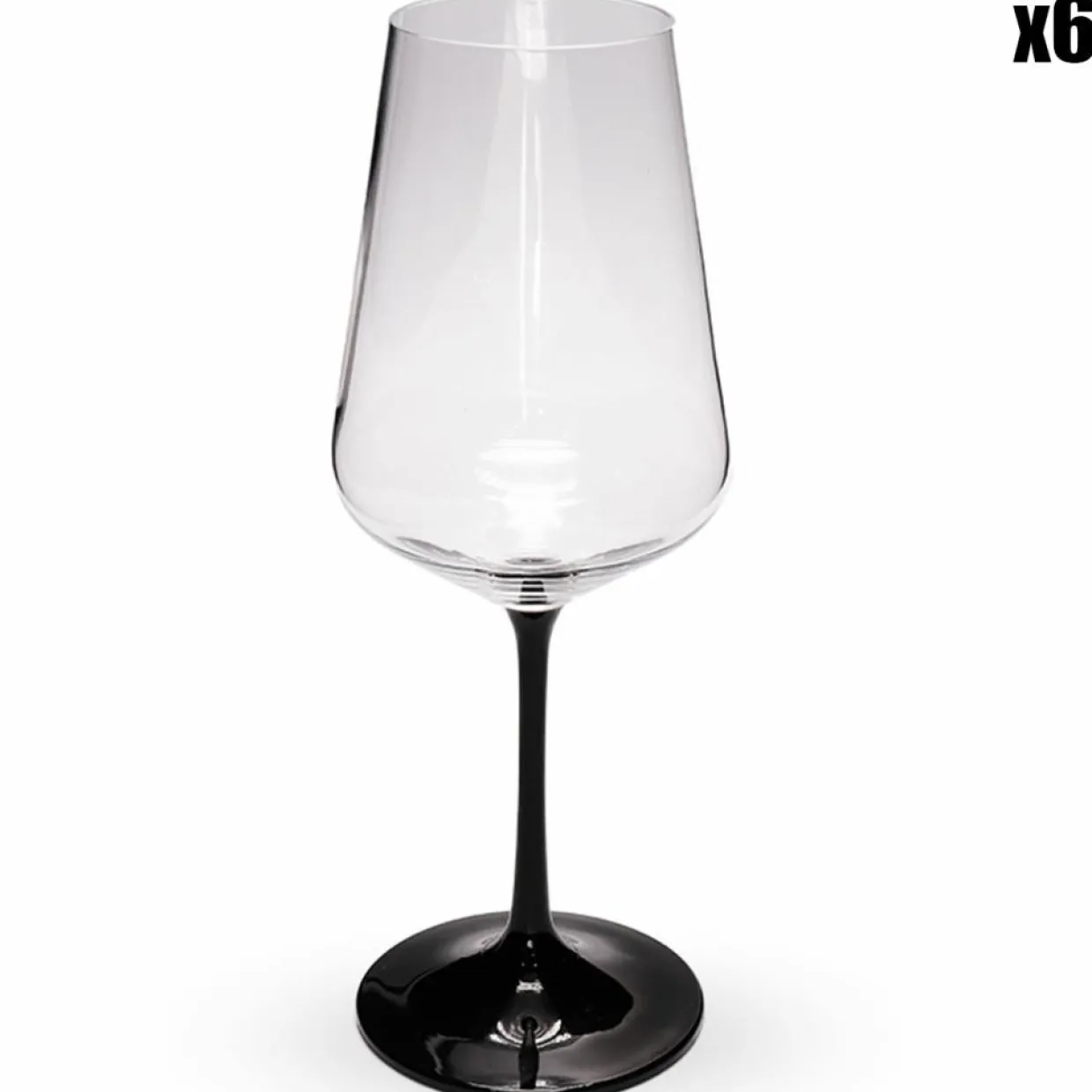 6 Verres à pied transparent/noir - 350ml-Fauchon Best