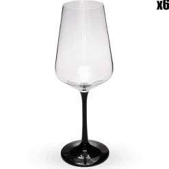 6 Verres à pied transparent/noir - 250ml-Fauchon New