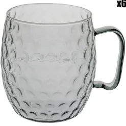 6 Verres avec anse Moscow Mule noir/transparent - 50cl-Cosy Moments New