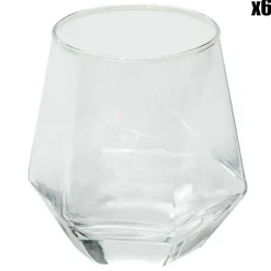 6 Verres forme diamant transparents - 30 cl-Home Deco Factory Discount