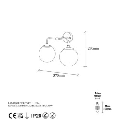 Opviq Appliques Murales^Applique murale Horn dorée - 91x25x49-129 cm