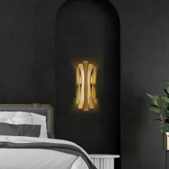 Applique murale Linea dorée - 17x16x48 cm-Sheen Discount