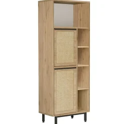 Wooden Art Armoires^Armoire de salle de bains noyer/chêne - 74.8x161.6x35.5 cm